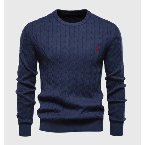 AHA Selected Giraffe Cable Knit Sweater, Large